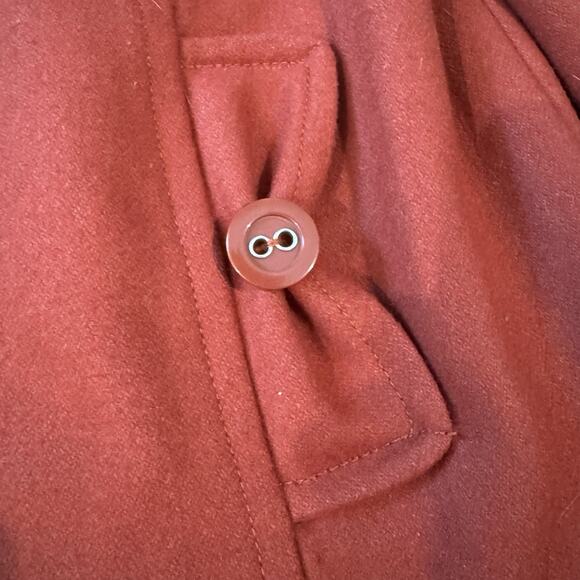 Tulle Orange Wool Button-Up Jacket Lined Short Medium Bows Feminine Preppy READ - Picture 8 of 15